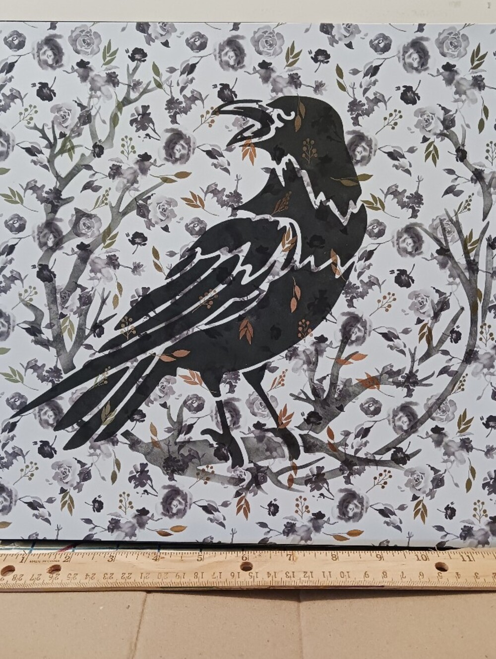 Hand Inked Crow Wall Decor